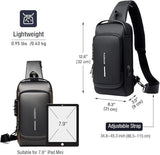 Sling Bag for Men & WomenMen's Anti-Theft Crossbody Sling Bag with USB Charging Port – Waterproof Chest Backpack