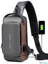 Sling Bag for Men & WomenMen's Anti-Theft Crossbody Sling Bag with USB Charging Port – Waterproof Chest Backpack