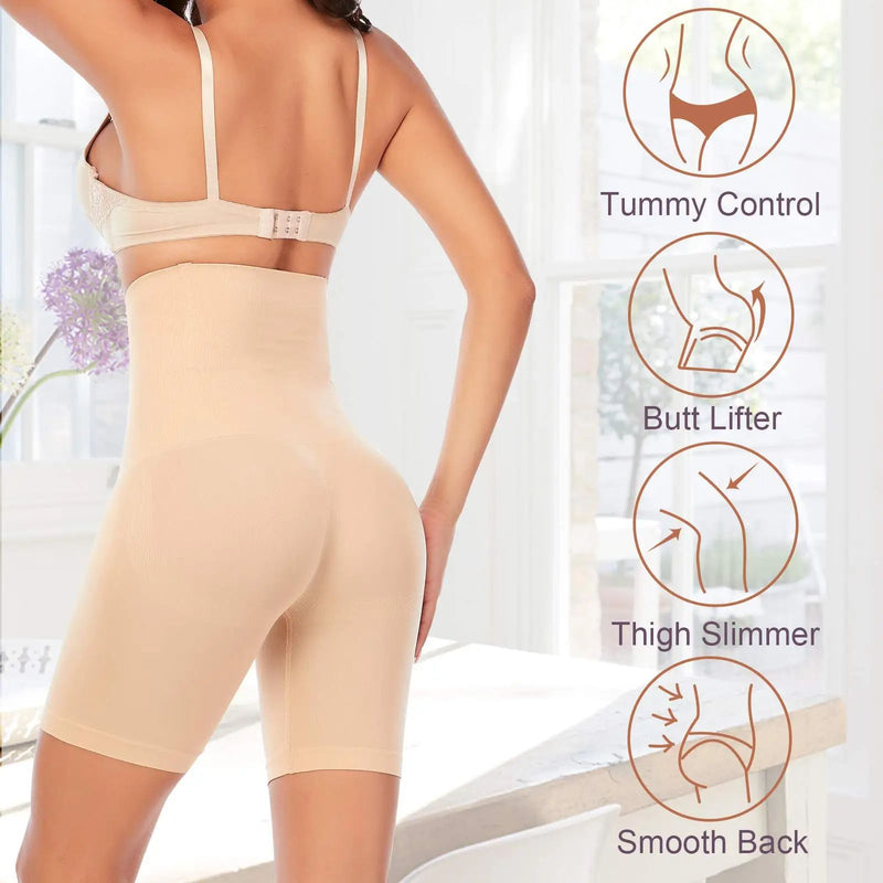 High Waist Body Shaper Shorts – Tummy Control, Butt Lifter & Thigh Slimmer for Women